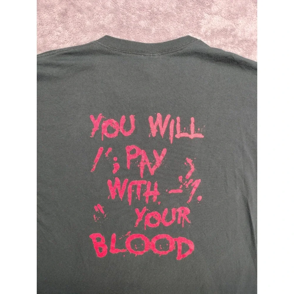 XL t-shirt Shadows Fall band graphic metalcore skull knives lyrics 100% cotton